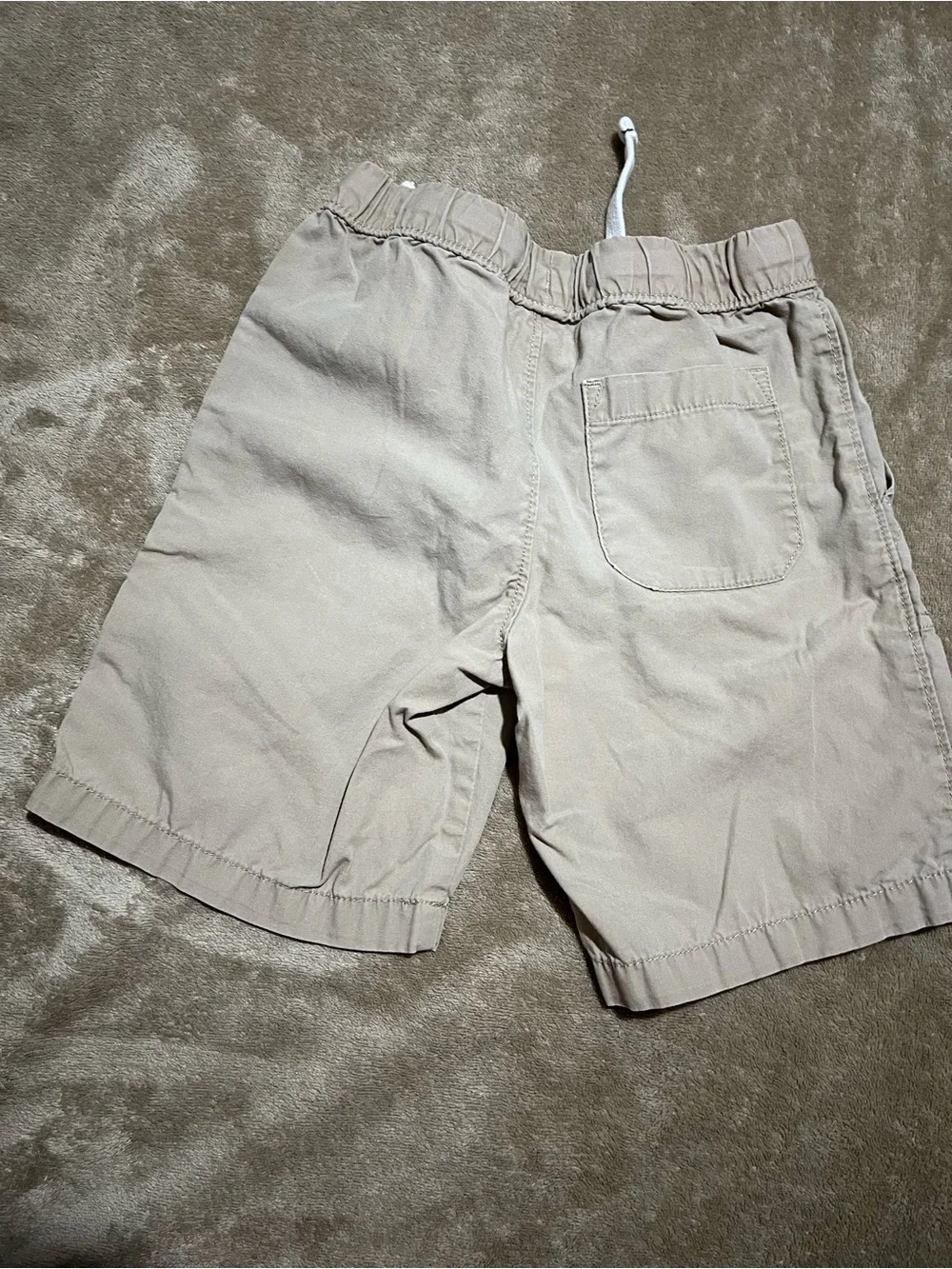 Carter's Tan Elastic Waist Flat Front Shorts with White Drawstring-Size 4